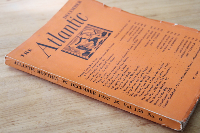 photo of December 1932 vintage issue of The Atlantic magazine, complete w/ ads #2