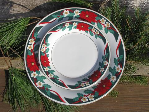 photo of Deck the Halls Christmas holiday dishes for 4, Tienshan china #3