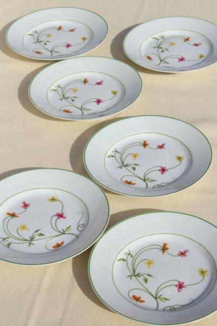 photo of Denby Duchess china, 70s vintage Portugal pottery bread & butter plates set of six #1