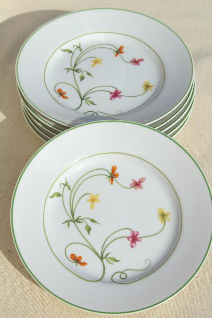 photo of Denby Duchess china, 70s vintage Portugal pottery bread & butter plates set of six #3