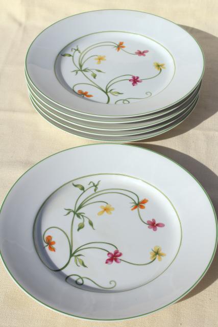 photo of Denby Duchess china, 70s vintage Portugal pottery dinner plates set of six #1