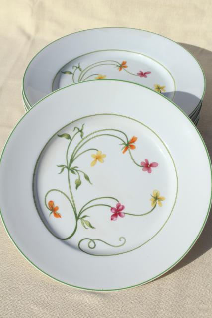 photo of Denby Duchess china, 70s vintage Portugal pottery dinner plates set of six #2