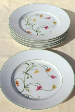 catalog photo of Denby Duchess china, 70s vintage Portugal pottery dinner plates set of six