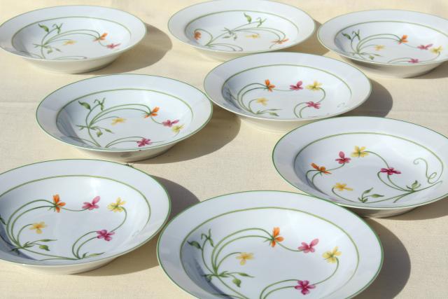 photo of Denby Duchess china, 70s vintage Portugal pottery soup bowls, set of 8 #1