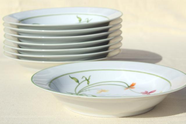 photo of Denby Duchess china, 70s vintage Portugal pottery soup bowls, set of 8 #3