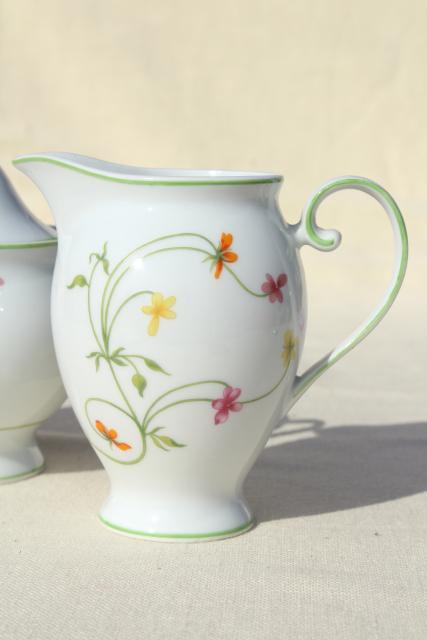 photo of Denby Duchess china, 70s vintage floral print pattern cream & sugar set #2