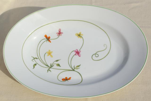 photo of Denby Duchess china serving platter, 70s vintage floral print pattern #1