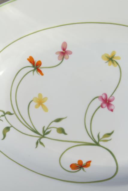 photo of Denby Duchess china serving platter, 70s vintage floral print pattern #2