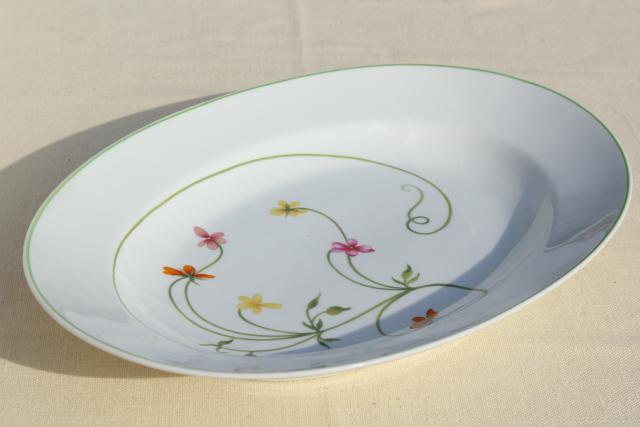 photo of Denby Duchess china serving platter, 70s vintage floral print pattern #3