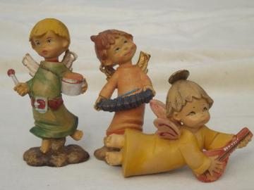 catalog photo of Depose Italy little boy angel ornament lot, Christmas nativity ornaments