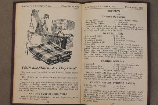 photo of Depression era cook book w/ 1930s vintage advertising for American Laundry - Chicago #4