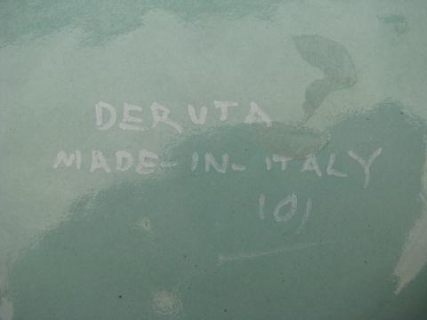 photo of Deruta pottery - Italy vintage Italian ceramic plates, jadite green w/ white lace #3