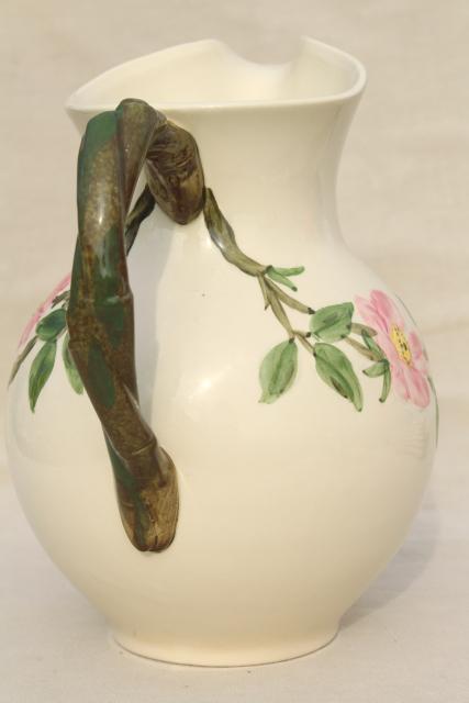 photo of Desert Rose Franciscan pottery, large china pitcher vintage USA backstamp #3