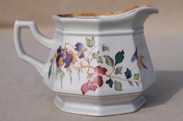 photo of Devon Rose Wedgwood china cream pitcher & sugar bowl set, 1970s vintage #2