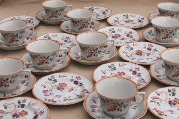 catalog photo of Devon Rose Wedgwood vintage china tea set, cups & saucers, bread & butter plates