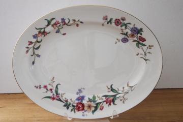 catalog photo of Devon Sprays pattern vintage Wedgwood bone china, huge platter w/ English country style floral