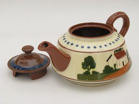 photo of Devon motto ware vintage English teapot - remembrance - Watcombe England #3