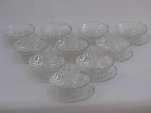 photo of Diana vintage Federal glass depression glassware, berry set for 12 #4