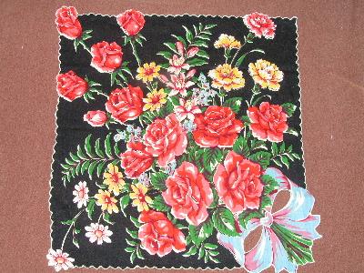 photo of Die-cut hankie, bow & roses #1