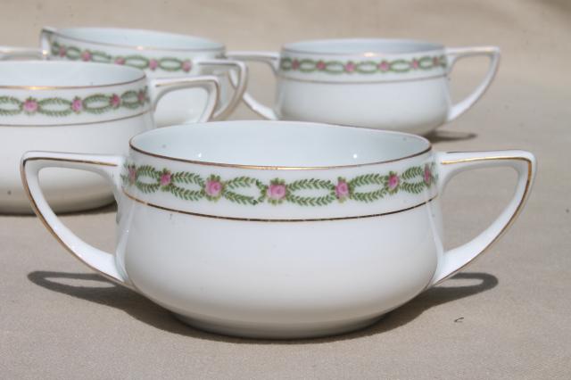 photo of Donatello Rosenthal china cream soups or boullion cups, double handled bowls #3