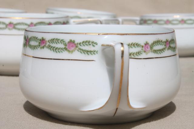 photo of Donatello Rosenthal china cream soups or boullion cups, double handled bowls #4