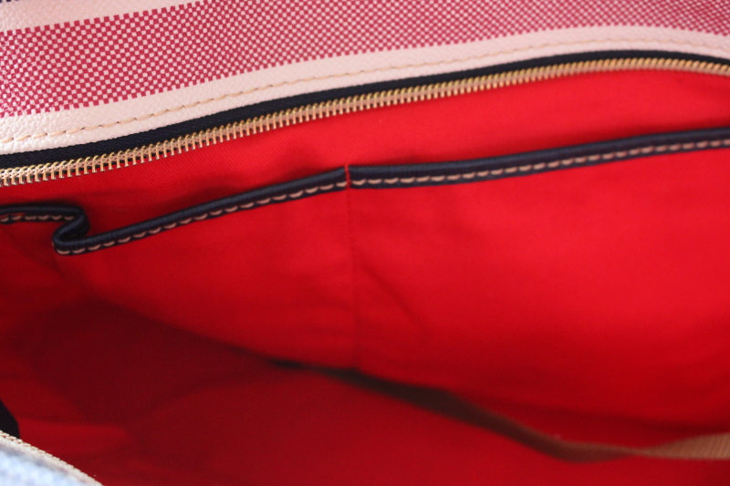 photo of Dooney & Bourke Westerly large purse or tote bag, striped red white navy blue  #3