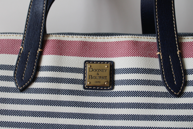 photo of Dooney & Bourke Westerly large purse or tote bag, striped red white navy blue  #6