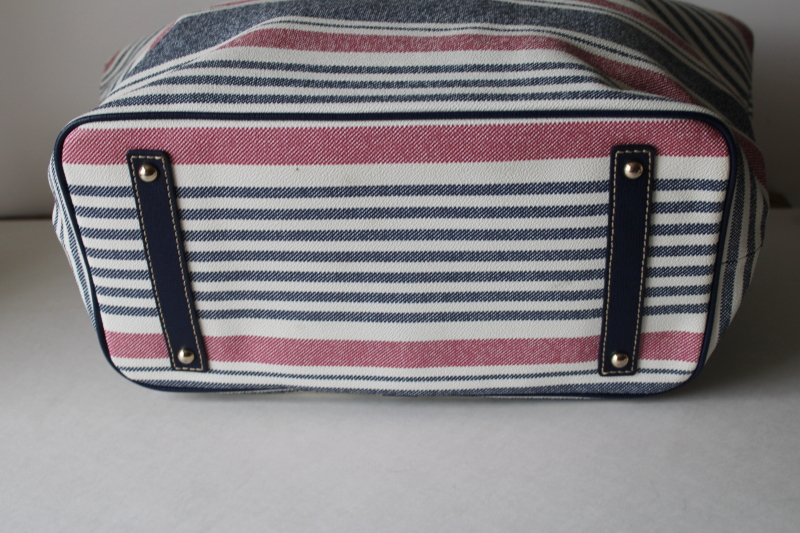 photo of Dooney & Bourke Westerly large purse or tote bag, striped red white navy blue  #7