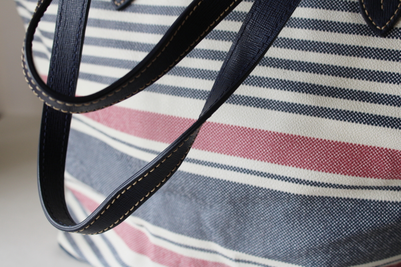 photo of Dooney & Bourke Westerly large purse or tote bag, striped red white navy blue  #10