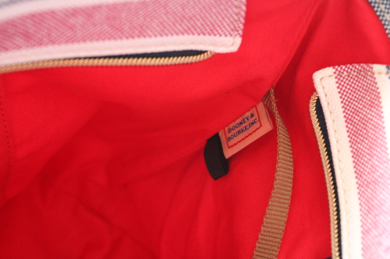photo of Dooney & Bourke Westerly large purse or tote bag, striped red white navy blue  #13