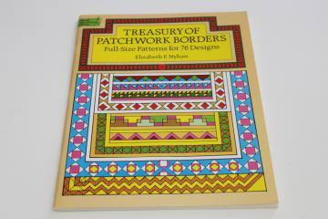 catalog photo of Dover book patchwork quilt border patterns, full size pattern pieces for quilting