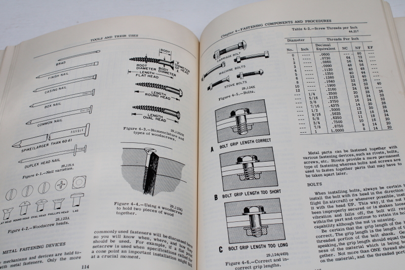 photo of Dover reprint vintage US Navy manual, illustrated guide to hand tools & their uses  #4