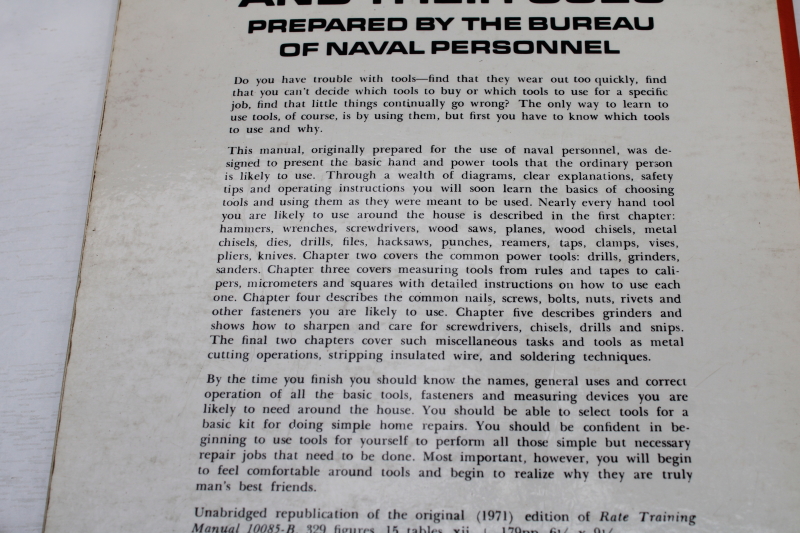 photo of Dover reprint vintage US Navy manual, illustrated guide to hand tools & their uses  #6