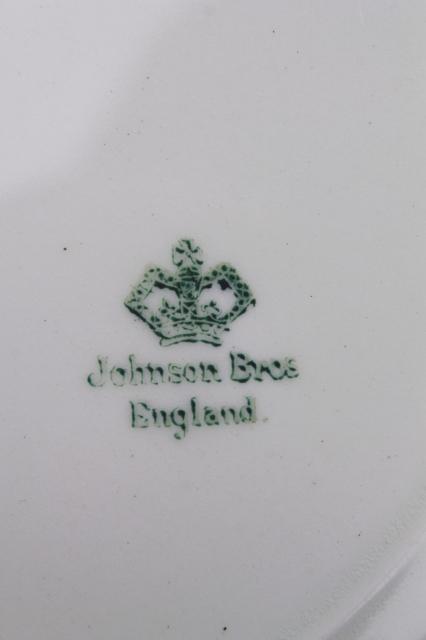 photo of Downton Abbey vintage Johnson Bros dinner plates circa 1913, antique English china #9