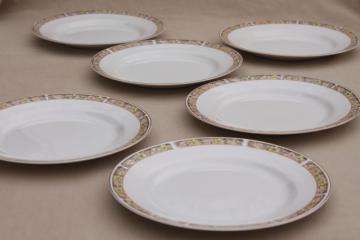 catalog photo of Downton Abbey vintage Johnson Bros dinner plates circa 1913, antique English china