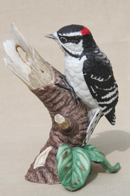 photo of Downy Woodpecker & Turtle Dove collectible vintage Lenox china bird figurines #5