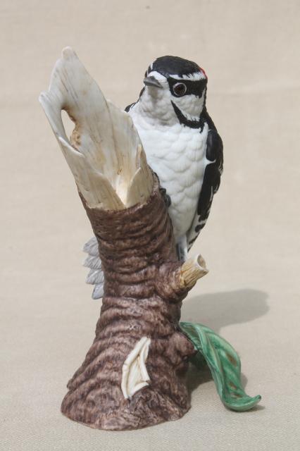 photo of Downy Woodpecker & Turtle Dove collectible vintage Lenox china bird figurines #6