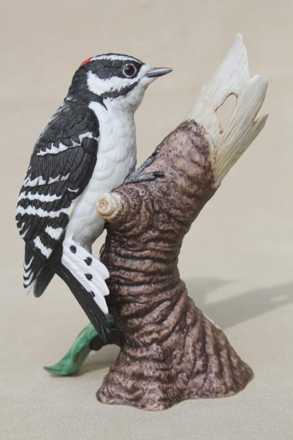 photo of Downy Woodpecker & Turtle Dove collectible vintage Lenox china bird figurines #7