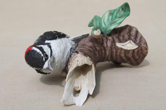 photo of Downy Woodpecker & Turtle Dove collectible vintage Lenox china bird figurines #9