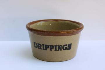 catalog photo of Drippings jar vintage Moira pottery stoneware crock, English country kitchen ware 