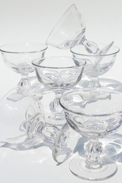 photo of Duncan & Miller Canterbury crystal clear coupe champagne glasses, saucer shaped champagnes #1