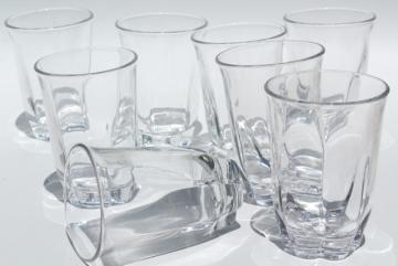 catalog photo of Duncan & Miller Canterbury crystal clear heavy glass tumblers, vintage drinking glasses