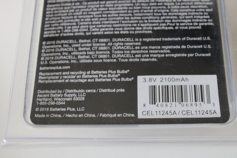 photo of Duracell Ultra Rechargeable battery CEL1245A cell smart phone battery in package, untested  #6