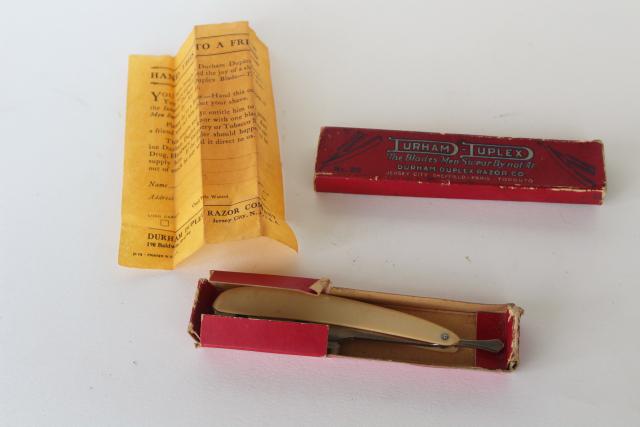 photo of Durham Duplex 20s 30s vintage safety razor looks like a straight razor, original box #6