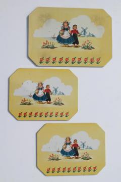 catalog photo of Dutch boy & girl Holland windmills 1950s vintage hot mat pad counter saver trivets