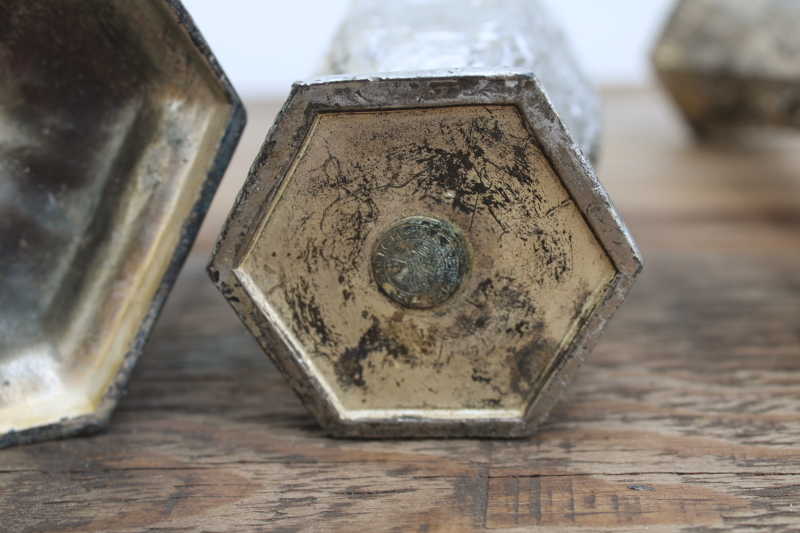 photo of Dutch silver plate lot, antique cast metal decorative vases & candle holder w/ Holland scenes & people  #10