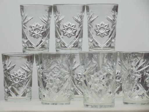 photo of EAPC Anchor Hocking star prescut pressed glass jelly glasses or tumblers #1