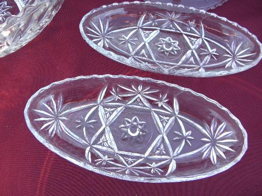 photo of EAPC vintage pres-cut glass serving dishes, early american pattern #3