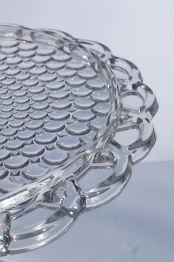 photo of EAPG antique glass cake stand, Thousand Eye bubble pattern glass cake pedestal plate #5