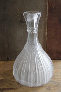 catalog photo of EAPG antique glass decanter bottle Empire or Mardi Gras pattern blown & pressed